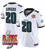 Men & Women & Youth Philadelphia Eagles #20 Brian Dawkins White 2025 Eagles Logo Super Bowl LIX Patch New F.U.S.E. Vapor Untouchable Limited Stitched Jersey Dzhi,baseball caps,new era cap wholesale,wholesale hats